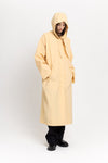 Butter beige waterproof raincoat with scarf