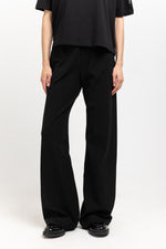 Black with grey striped bistretch viscose relaxed pants