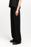 Black with grey striped bistretch viscose relaxed pants