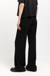 Black with grey striped bistretch viscose relaxed pants