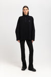 Black doubleface cotton oversized sweatshirt