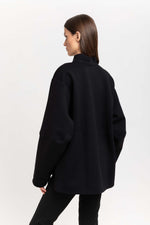 Black doubleface cotton oversized sweatshirt