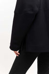 Black doubleface cotton oversized sweatshirt