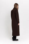 Dark chocolate wool cashmere blend tailored coat