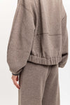 Grey beige technical wool jersey soft bomber