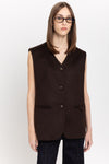 Chocolate wool cashmere blend tailored vest