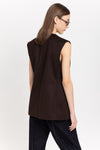 Chocolate wool cashmere blend tailored vest