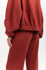 Dark brick technical wool jersey soft bomber
