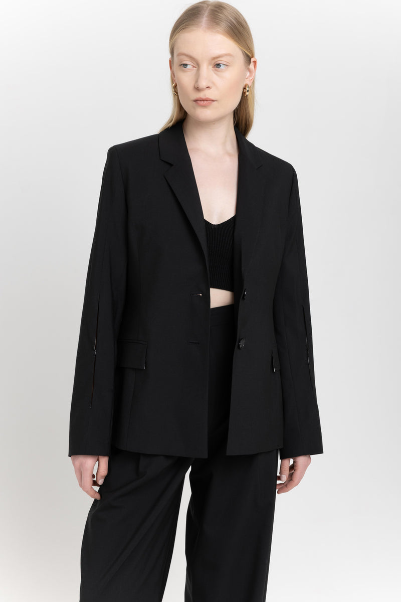 True black light wool tailored jacket