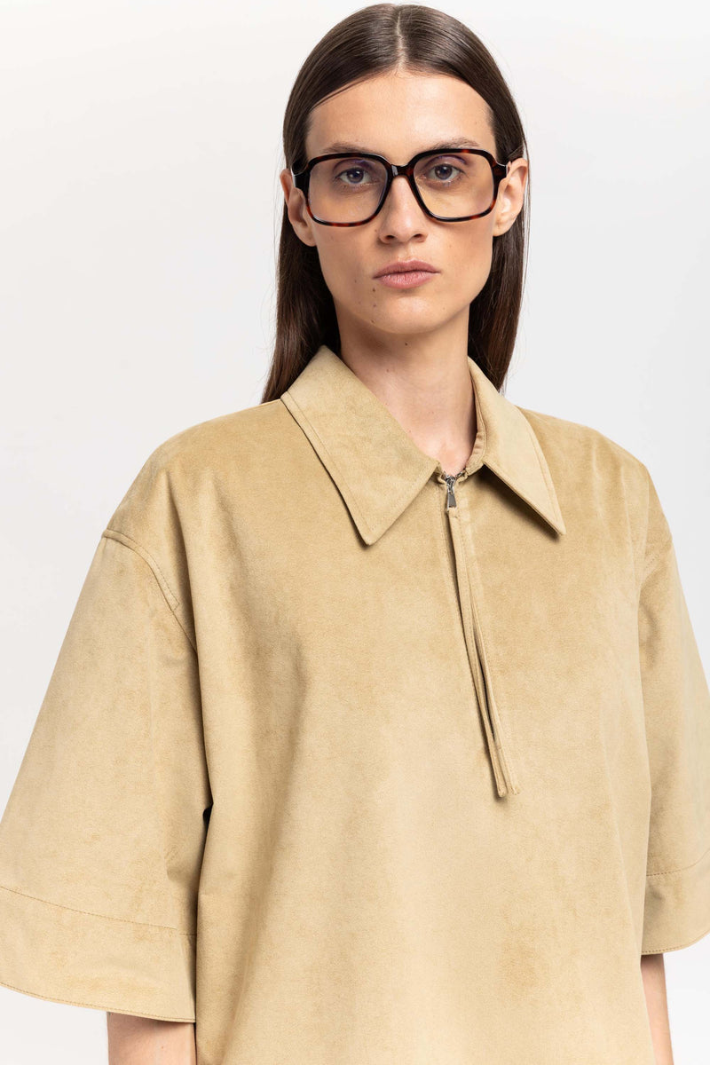 Olive soft alcantra dress