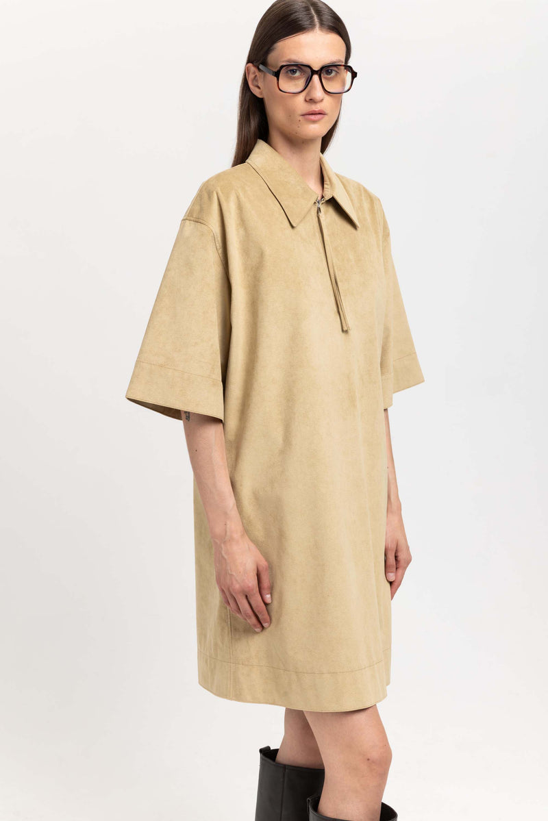 Olive soft alcantra dress
