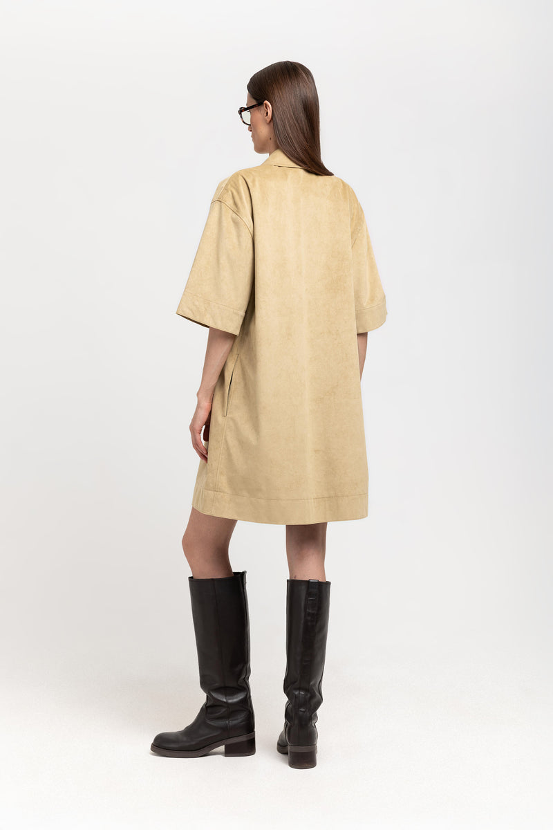 Olive soft alcantra dress