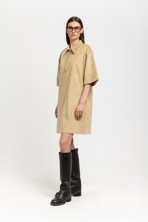 Olive soft alcantra dress