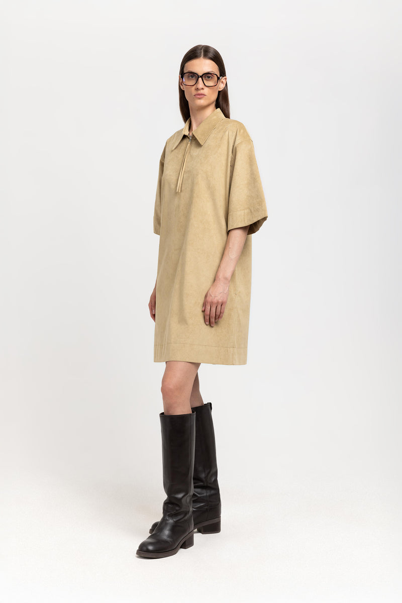 Olive soft alcantra dress