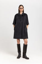 Black soft alcantra dress