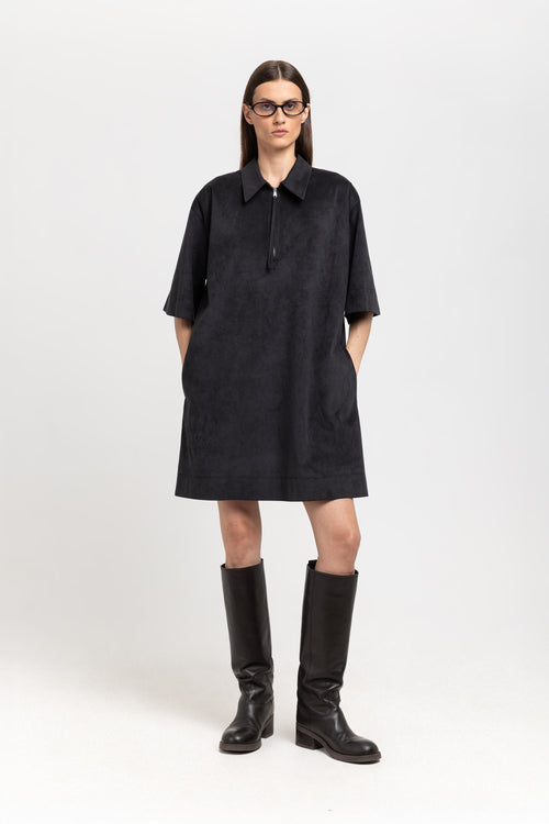 Black soft alcantra dress