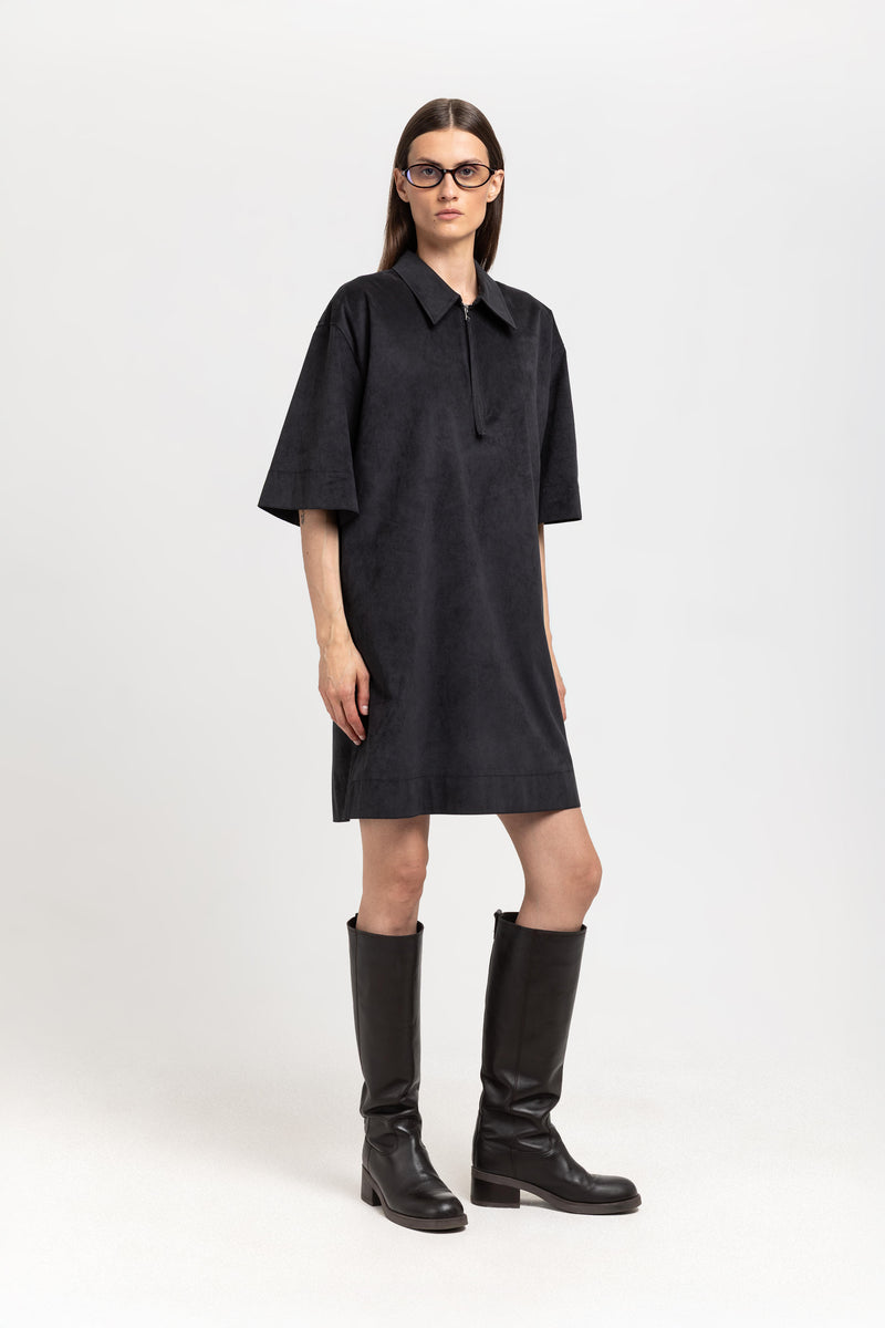 Black soft alcantra dress