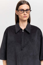 Black soft alcantra dress