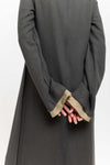 Dark grey cashmere mousseline bell sleeve midi dress