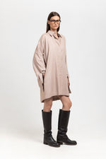 Beige herringbone flannel dress