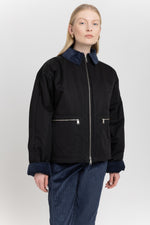 Black and dark navy trench corduroy workwear jacket