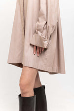 Beige herringbone flannel dress
