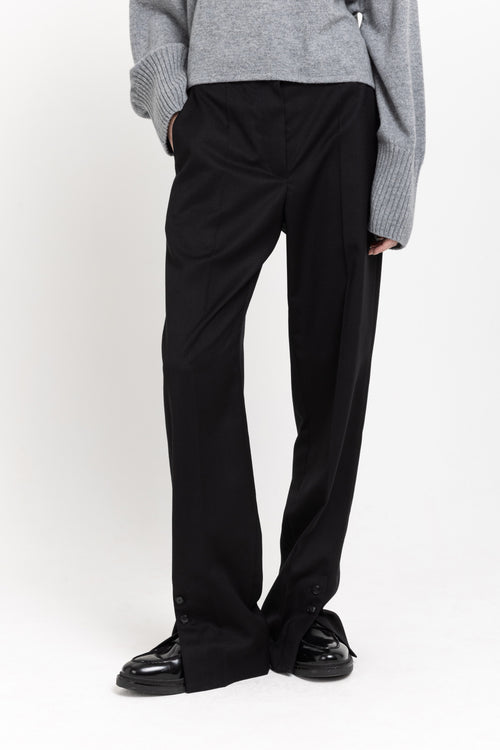 Deep black straight leg pants