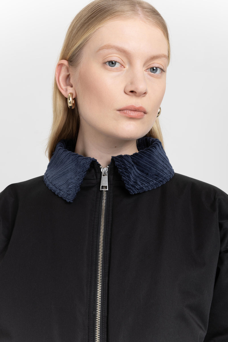 Black and dark navy trench corduroy workwear jacket