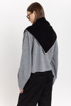 Black & grey dawn cashmere triangle scarf