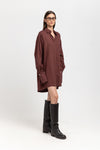 Burgundy herringbone flannel dress