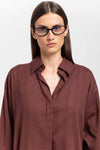 Burgundy herringbone flannel dress