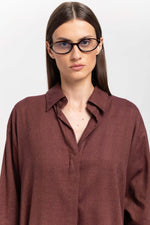 Burgundy herringbone flannel dress