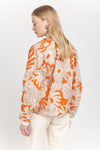 Tricolor daisy print summer bomber jacket