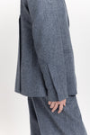 Blue herringone suiting relaxed fit jacket