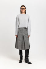 Grey dawn cashmere cropped pullover