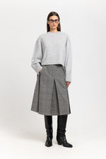 Grey dawn cashmere cropped pullover