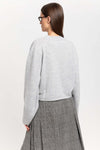 Grey dawn cashmere cropped pullover