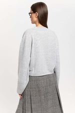 Grey dawn cashmere cropped pullover