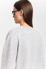 Grey dawn cashmere cropped pullover
