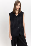 Dark blue light wool tailored vest