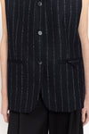 Dark blue light wool tailored vest