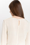 Cream soft viscose wool bell sleeve top