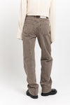 Brown denim straight leg jeans - high waist
