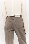 Brown denim straight leg jeans - high waist
