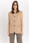 Oatmeal wool cashmere tailored vest