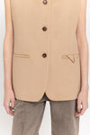 Oatmeal wool cashmere tailored vest