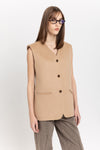 Oatmeal wool cashmere tailored vest