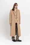Oatmeal wool cashmere melton tailored coat