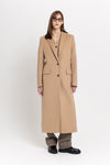 Oatmeal wool cashmere melton tailored coat