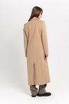 Oatmeal wool cashmere melton tailored coat